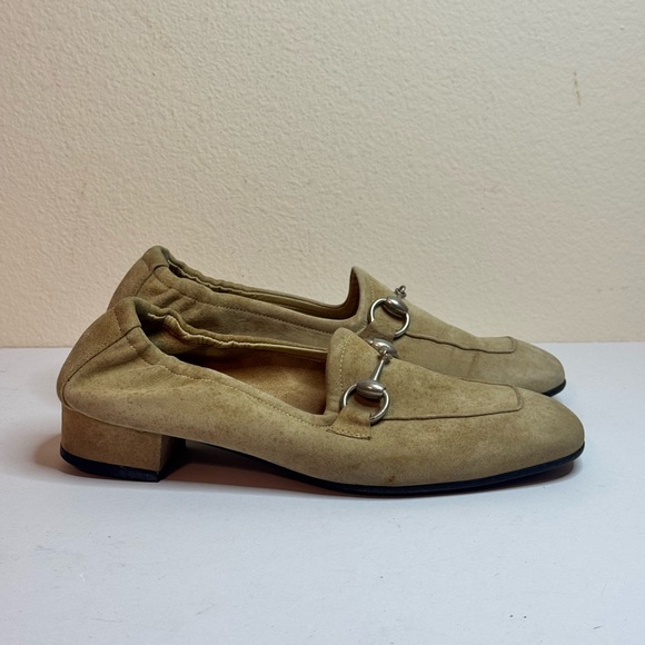 Gucci Horsebit Loafers Shoes Beige Size 37C - Picture 1 of 12